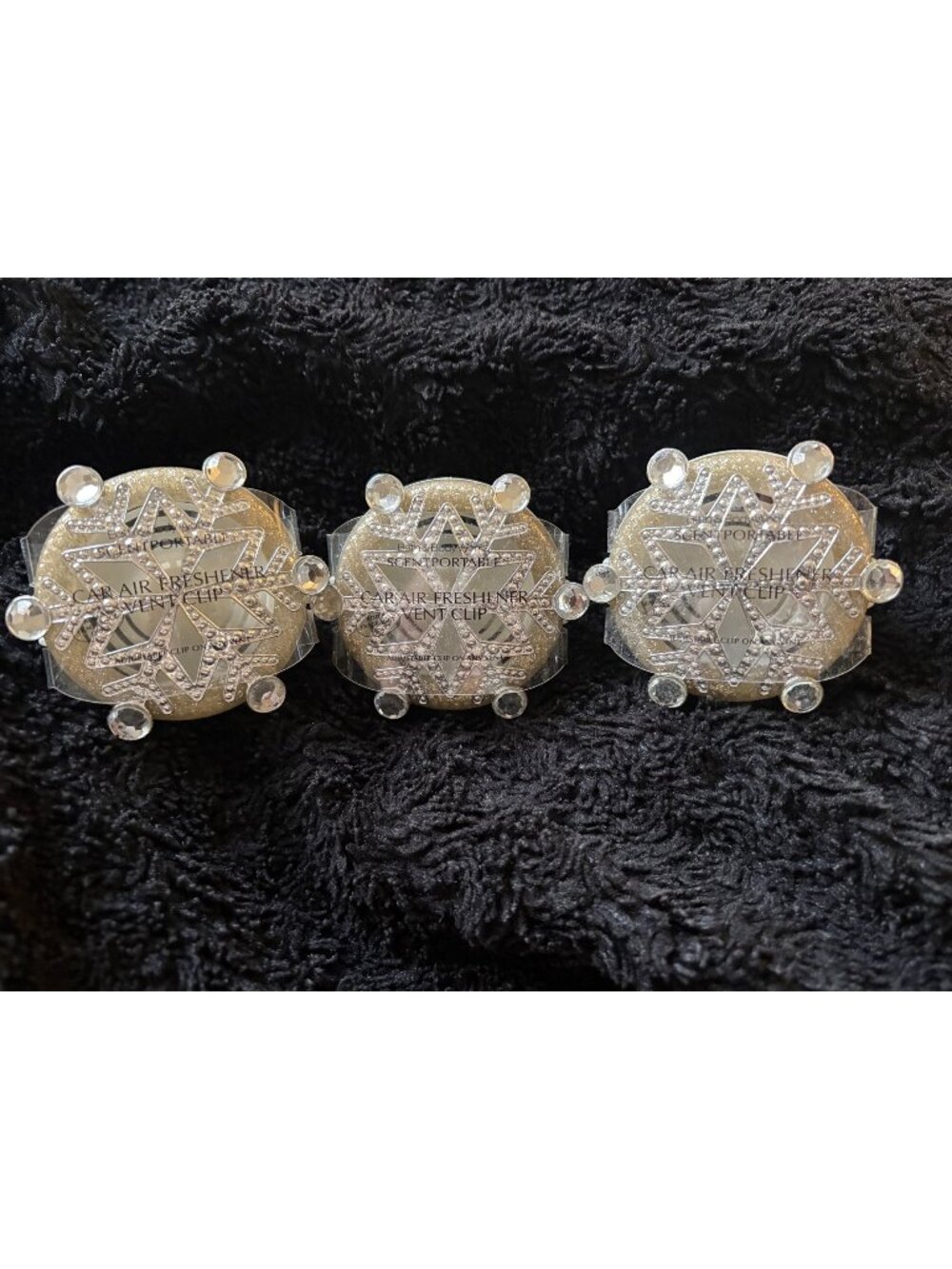 Bath & Body Works Gold Scentportable Snowflake Car Fragrance Vent Clips Set Of 3